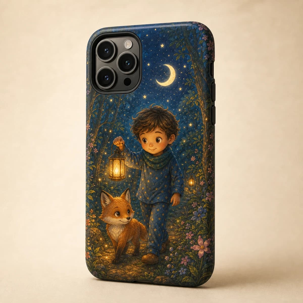 Personalised full-wrap tough phone case with storybook character artwork