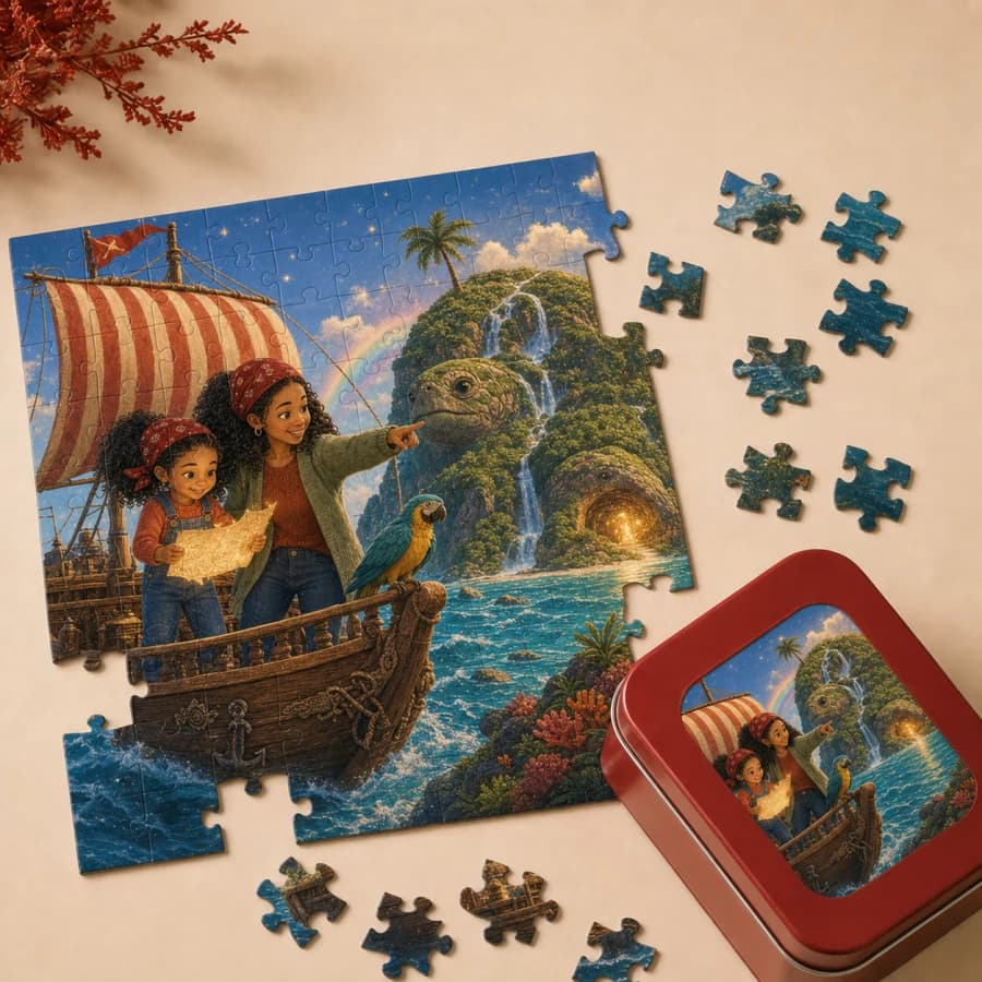 A personalised pirate adventure made into a jigsaw puzzle
