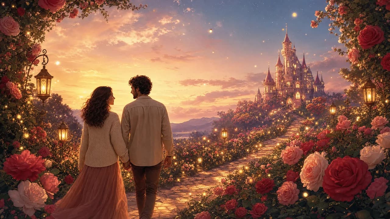 Full spread illustrated partner storybook scene