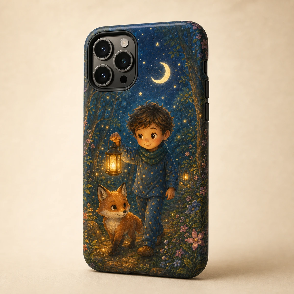 Personalised full-wrap tough phone case with storybook character artwork